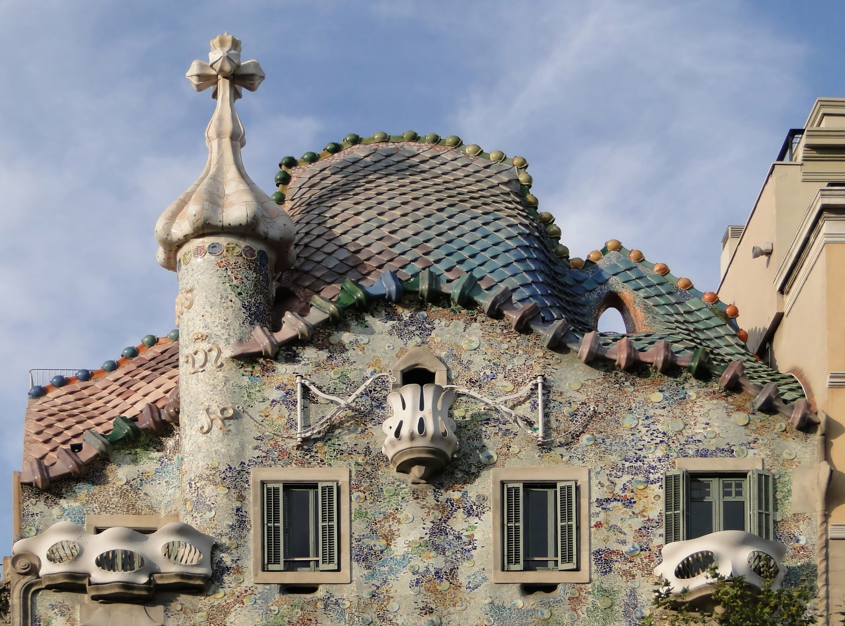 Vue sur le toit de la Casa Batlló